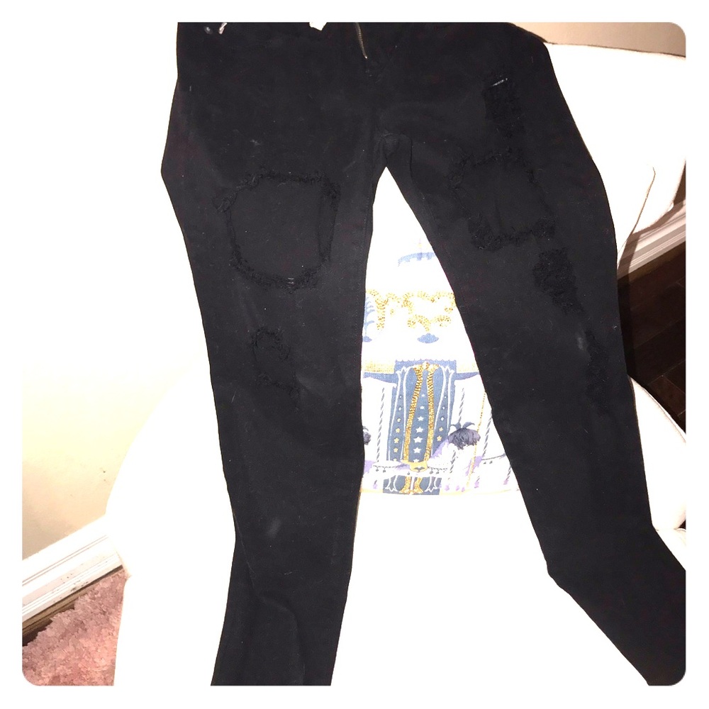 Black ripped jeans